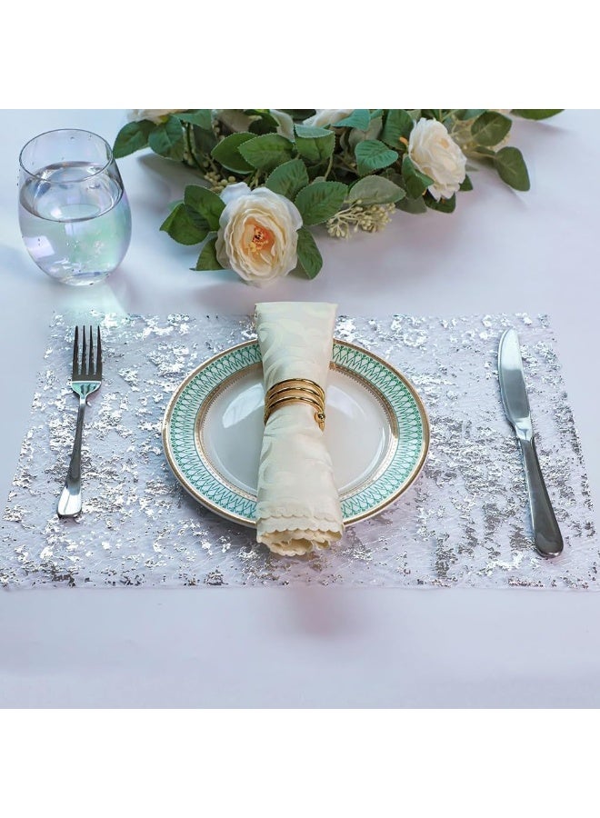 imported Silver Table Runners, Glitter Table Runner, Stylish Polyester Mesh with Metallic Foil Table Runner Roll,48 x 500 cm, Table Decorations for DIY, Holiday, Wedding, Banquet, Birthday, Party - Image 2